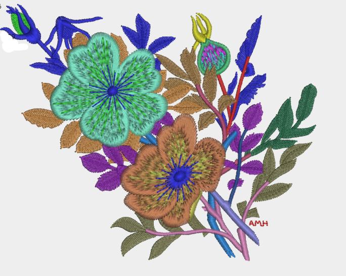 embroidery digitizing flower design